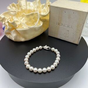 Honora Cultured Pearl Bracelet – Sterling Clasp, Vintage, Original Box